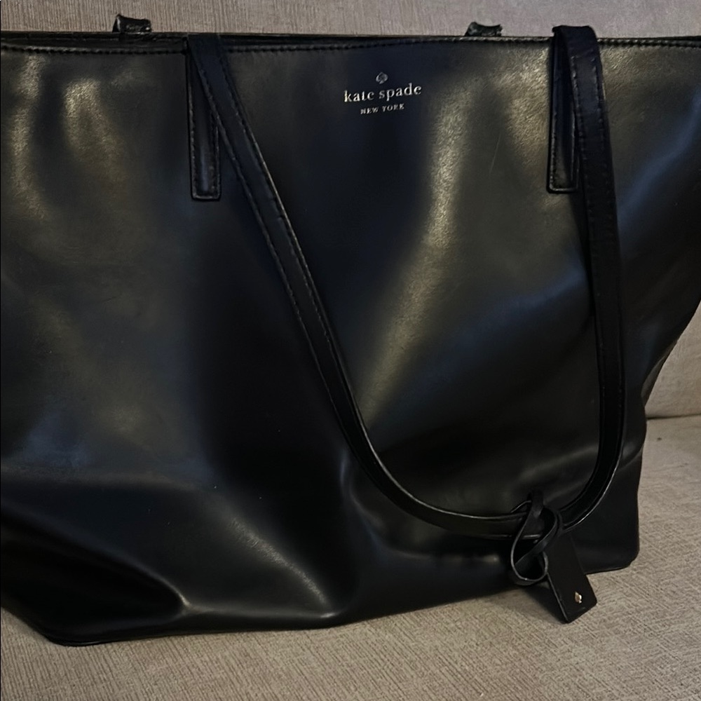 kate spade Black Sleek Leather Tote